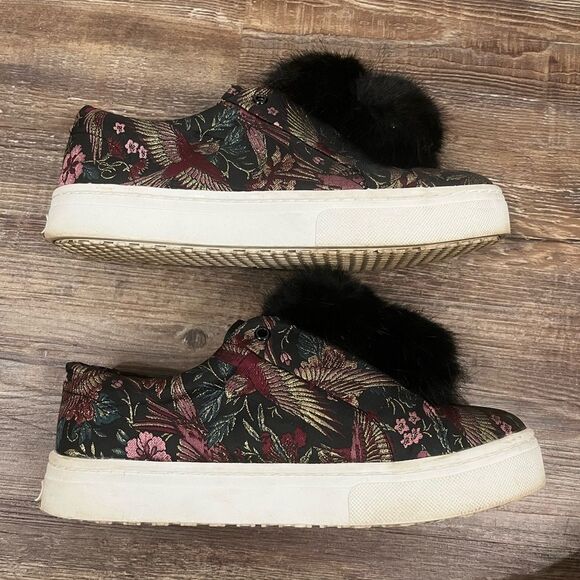 Sam Edelman Leya Puff Fashion Sneaker Black Bird Print Size 8.5 - Picture 8 of 9
